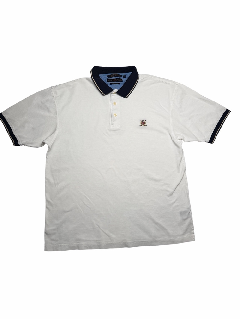 Vintage Tommy Hilfiger Polo Shirt Crest Logo Men’s Large White Classic 90s